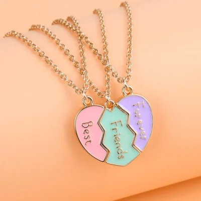 Trio de Collares Amistad – Corazón Magnético
