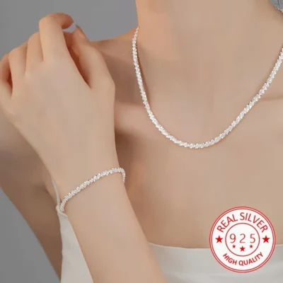 Set de Collar y Pulsera en Plata 925 – Elegancia Boda